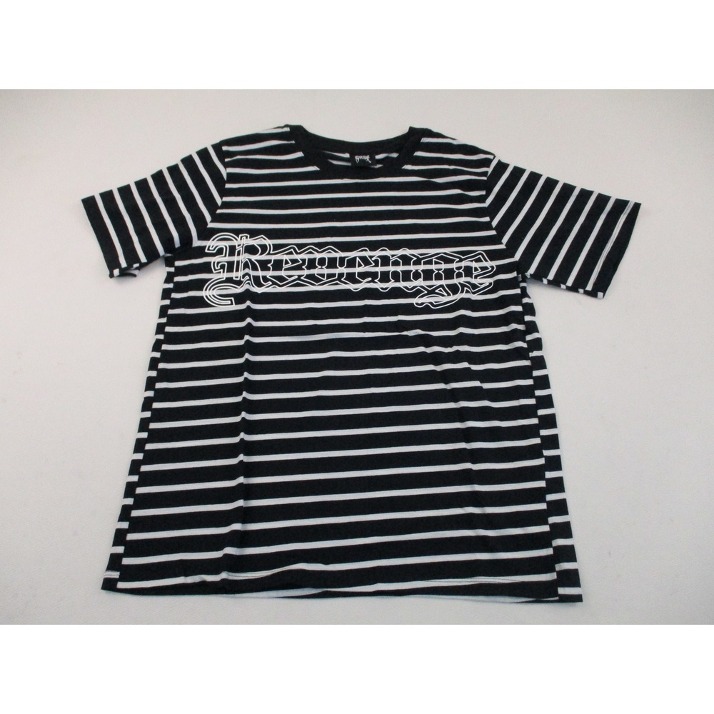 Revenge Shirt Mens Medium Black White‎ Striped Outline Logo